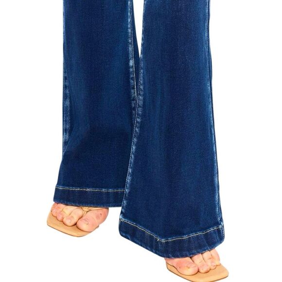 Kancan High Rise Curvy Dark Wash Button Fly Flare NWT - Picture 9 of 16